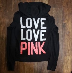 PINK Zip Up Sweater XS Black
